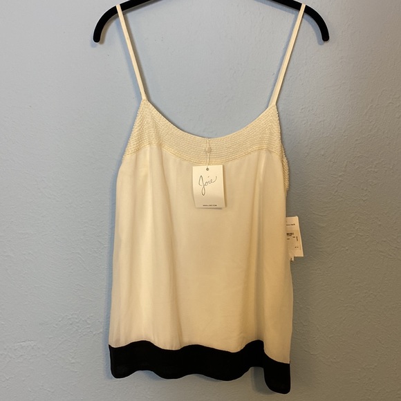 Joie Womens Size Medium Elvire Porcelain Beaded White Camisole 100% Silk NWT - Picture 2 of 15